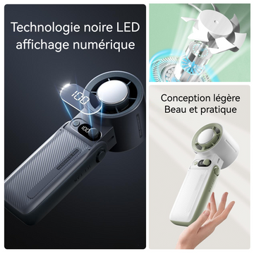 Ventilateur 6000mAh 199 niveaux vitesse affichage LED prise Type-C ventilateur portatif haute vitesse pliable Facile transporter